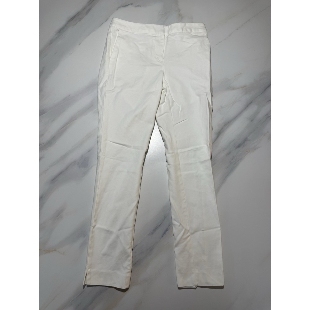 Vince Camuto Womens White Slim Fit Ankle Pants Size 00 Stretch Cotton Trousers